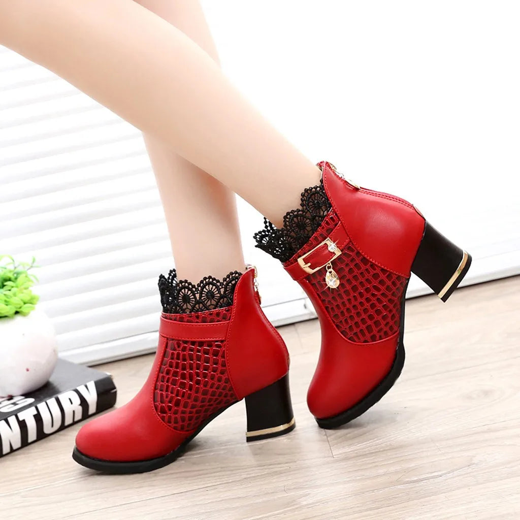 Alyndra Textured Ankle Boots