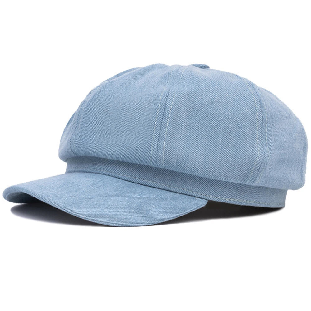 Indigo Newsboy Cap