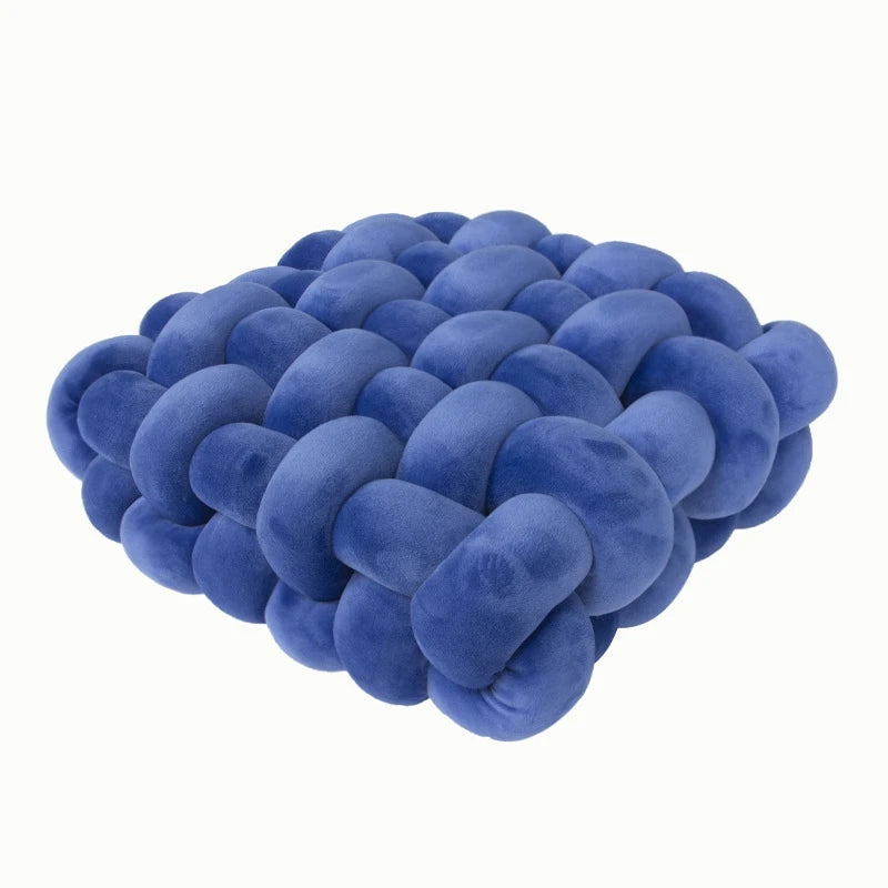 Green Square Knotted Plush Throws Soft Accent Pillows Decoration Cushion for Couch Home Office Living Room Bedroom Christmas