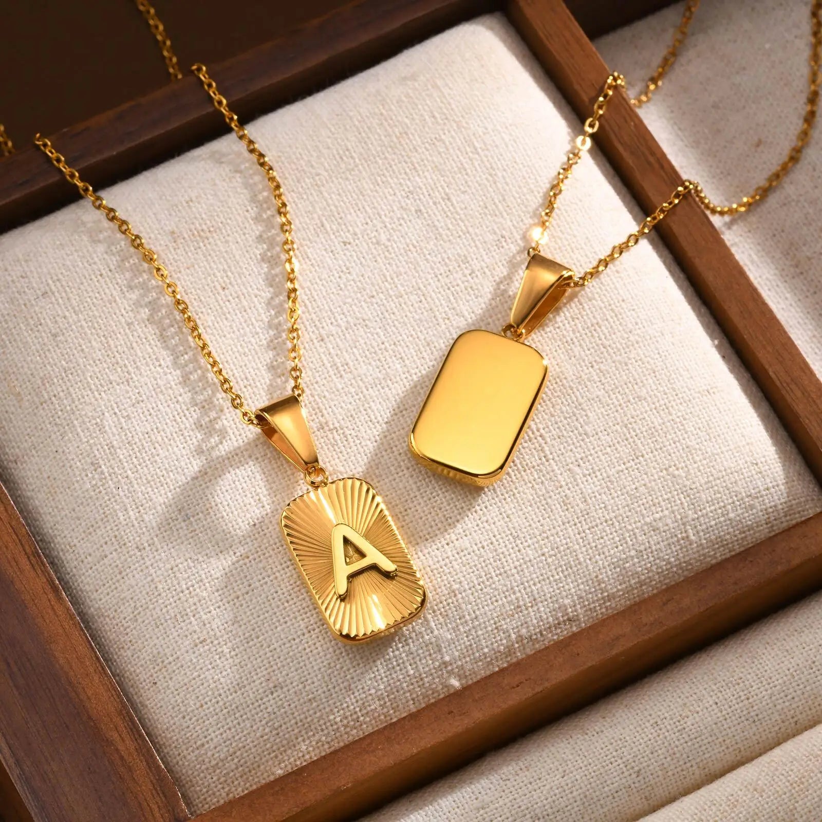 Golden Crest Initial Necklace