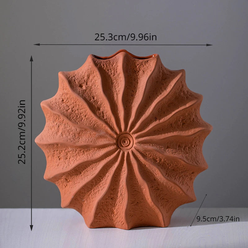 Terracotta Sunburst Vase