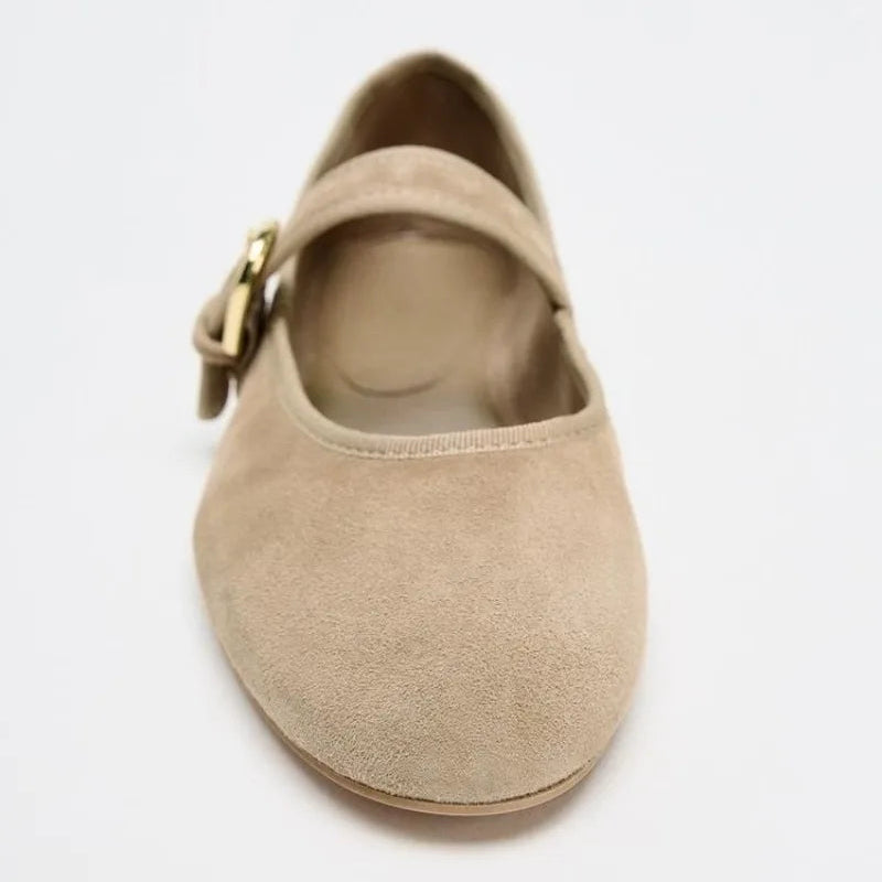 Women's Suede Mary Jane Flat