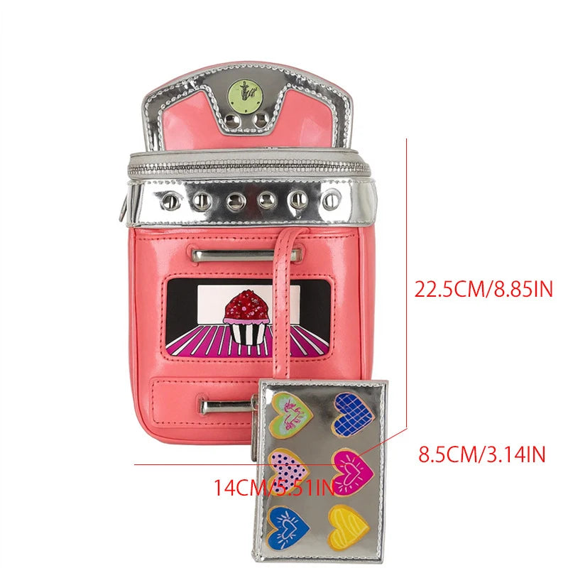 Fashionable Pink Crossbody Bag Brand Designer Phone Bag Cartoon Box Chain Shoulder Bag Mini Casual Small Square Bag Small Wallet