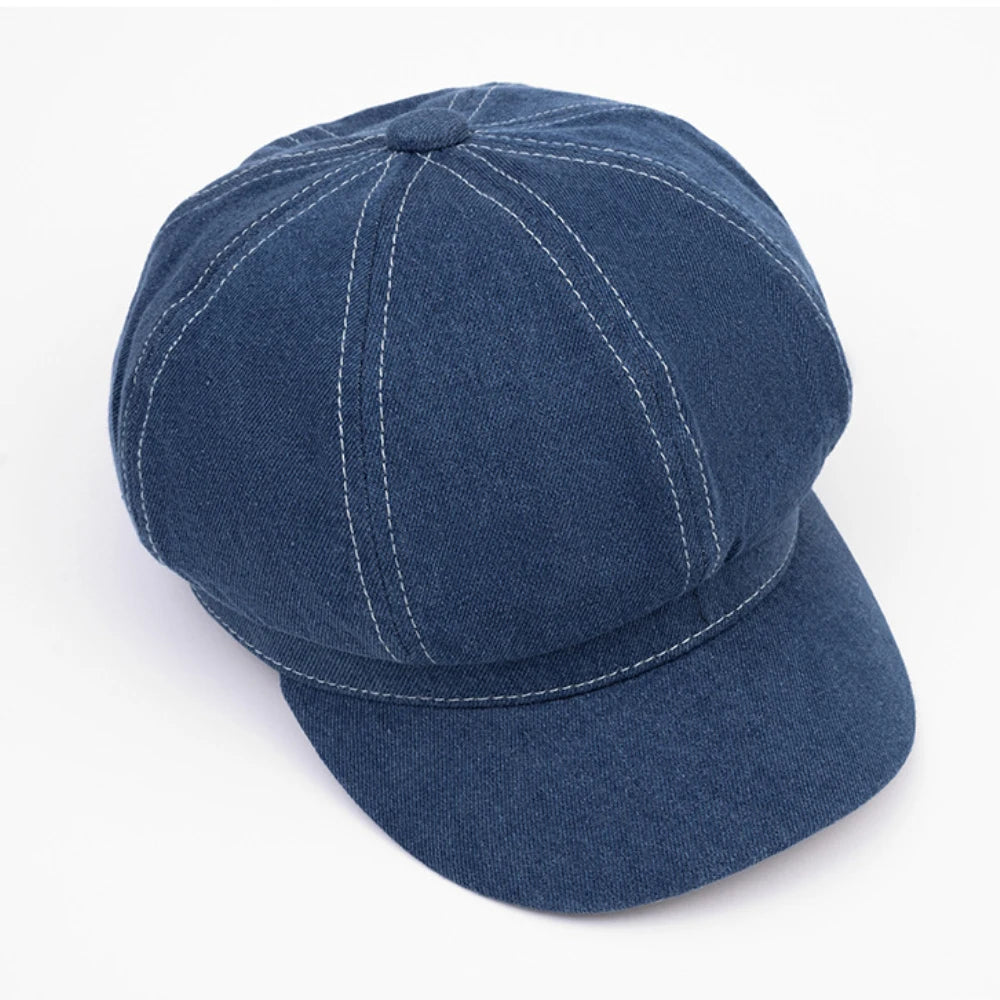 Indigo Newsboy Cap