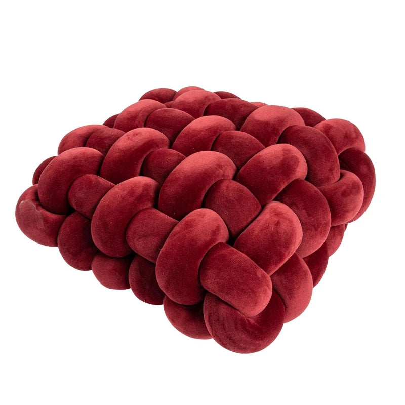 Green Square Knotted Plush Throws Soft Accent Pillows Decoration Cushion for Couch Home Office Living Room Bedroom Christmas