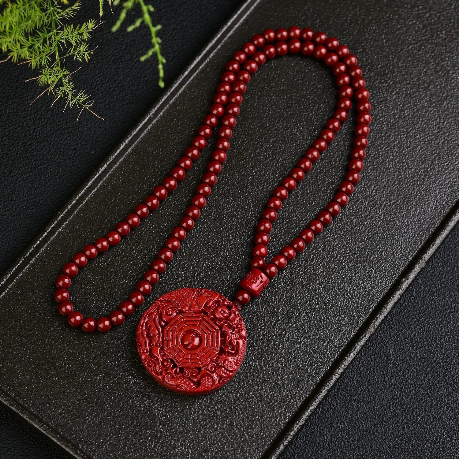 Crimson Lotus Medallion Necklace