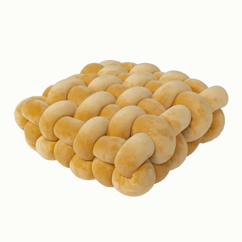 Green Square Knotted Plush Throws Soft Accent Pillows Decoration Cushion for Couch Home Office Living Room Bedroom Christmas