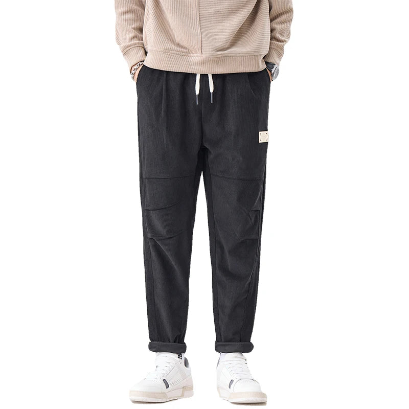 Autumn Winter Men Joggers Harem Pants Japanese Retro Corduroy Trousers Baggy Y2K Sweatpants Versatile 2025 Harajuku Clothe Trend