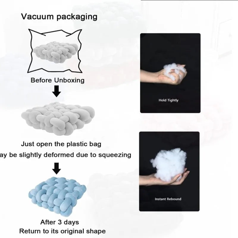 Green Square Knotted Plush Throws Soft Accent Pillows Decoration Cushion for Couch Home Office Living Room Bedroom Christmas