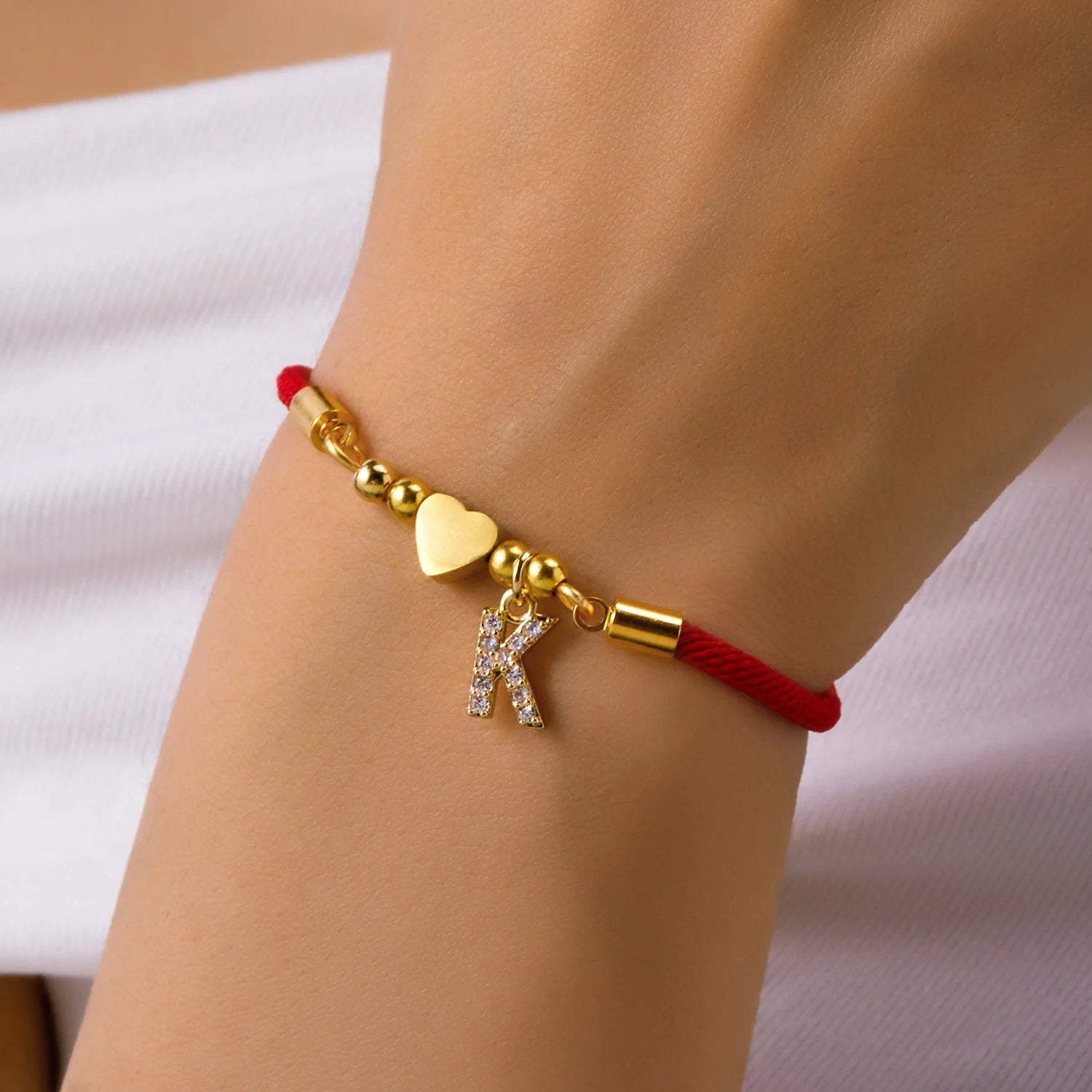 "RedKnot" Initial Bracelet