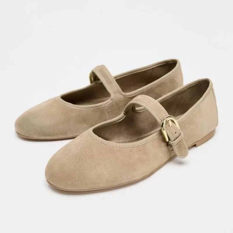 Women's Suede Mary Jane Flat