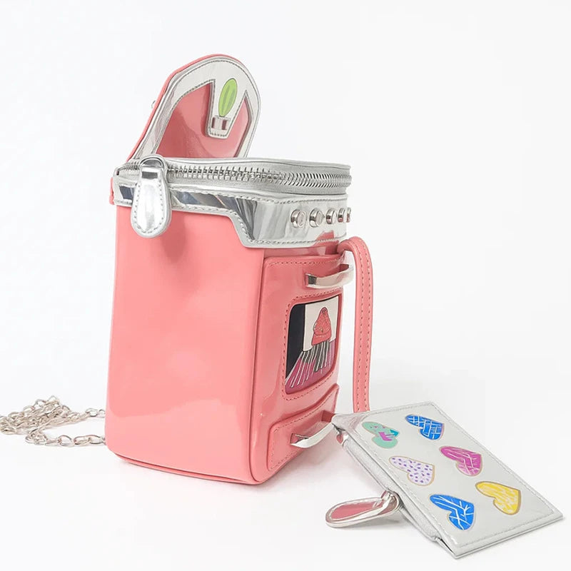 Fashionable Pink Crossbody Bag Brand Designer Phone Bag Cartoon Box Chain Shoulder Bag Mini Casual Small Square Bag Small Wallet