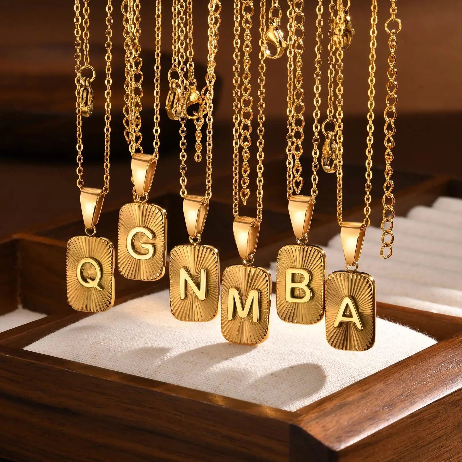 Golden Crest Initial Necklace