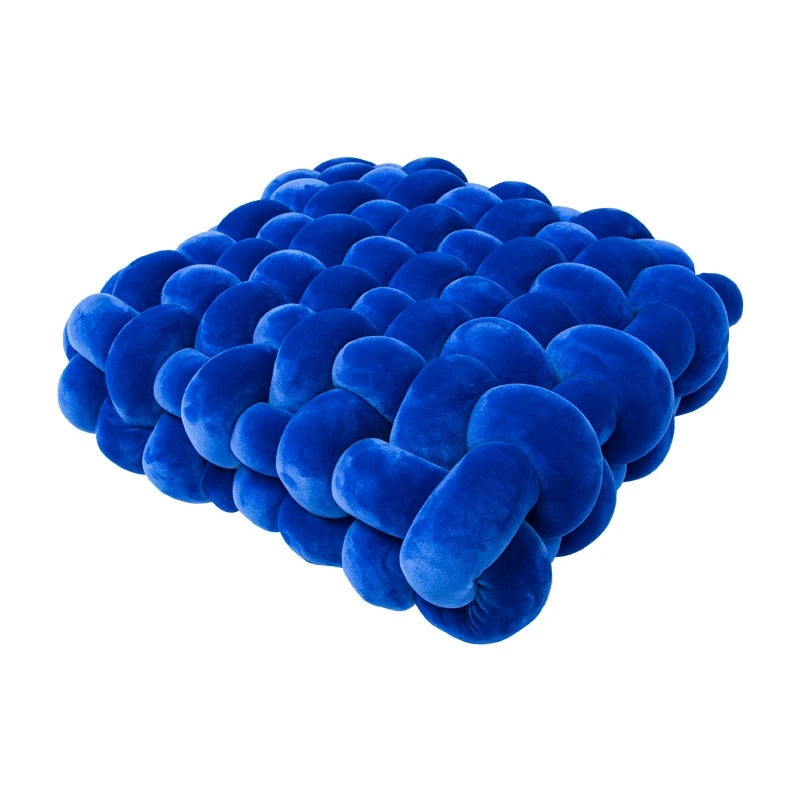 Green Square Knotted Plush Throws Soft Accent Pillows Decoration Cushion for Couch Home Office Living Room Bedroom Christmas