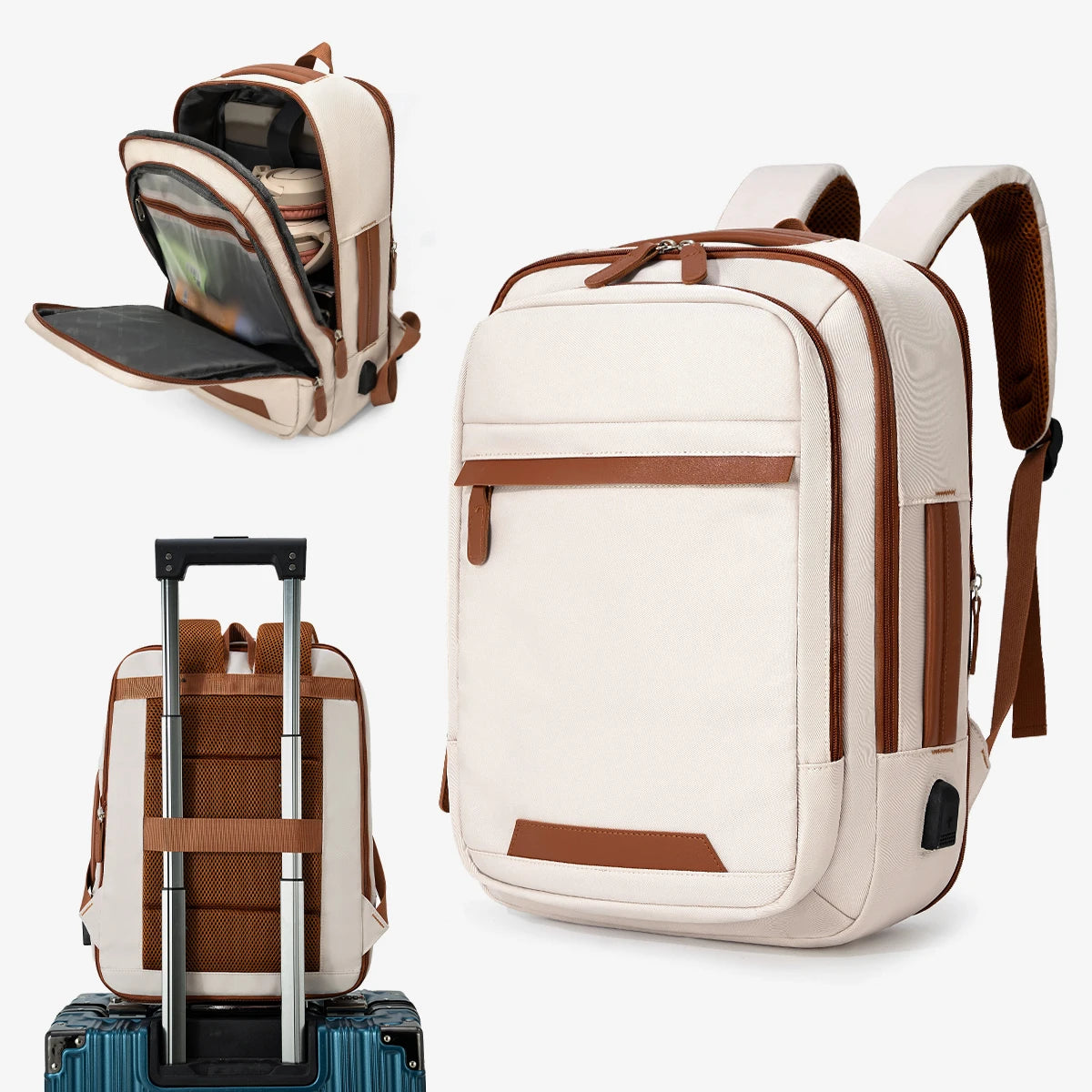 High-Quality USB Rechargeable Backpack Men's Waterproof Bag Large Laptop Backpack Unisex School Bag Youth Backpack