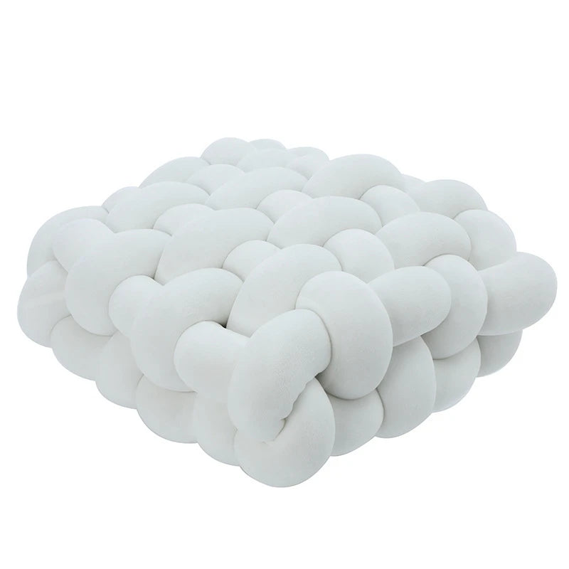 Green Square Knotted Plush Throws Soft Accent Pillows Decoration Cushion for Couch Home Office Living Room Bedroom Christmas