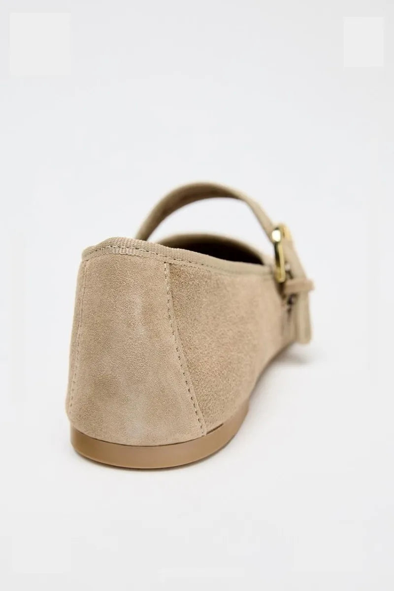 Women's Suede Mary Jane Flat
