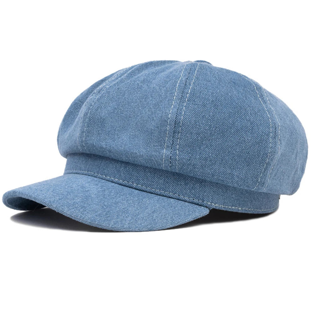 Indigo Newsboy Cap