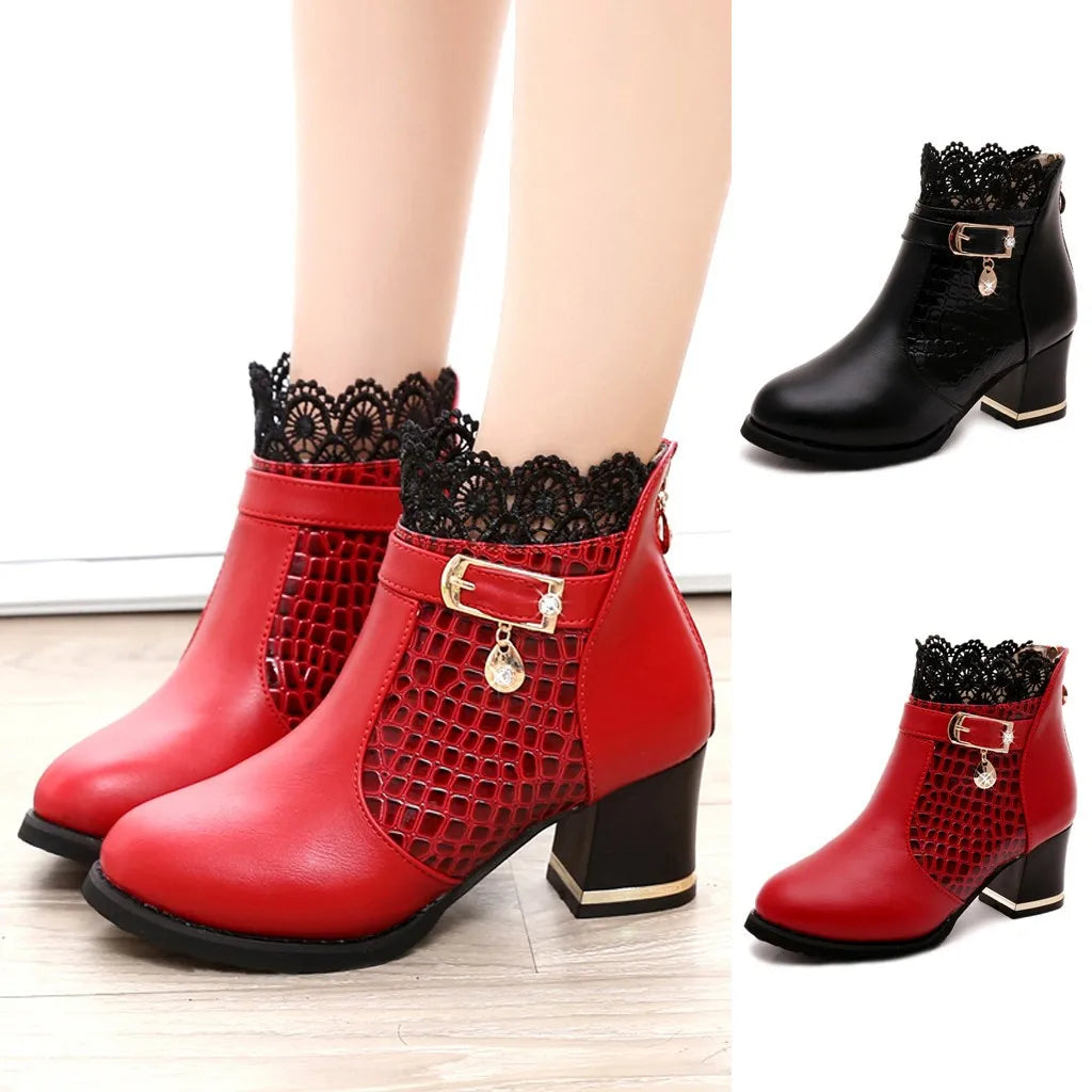 Alyndra Textured Ankle Boots
