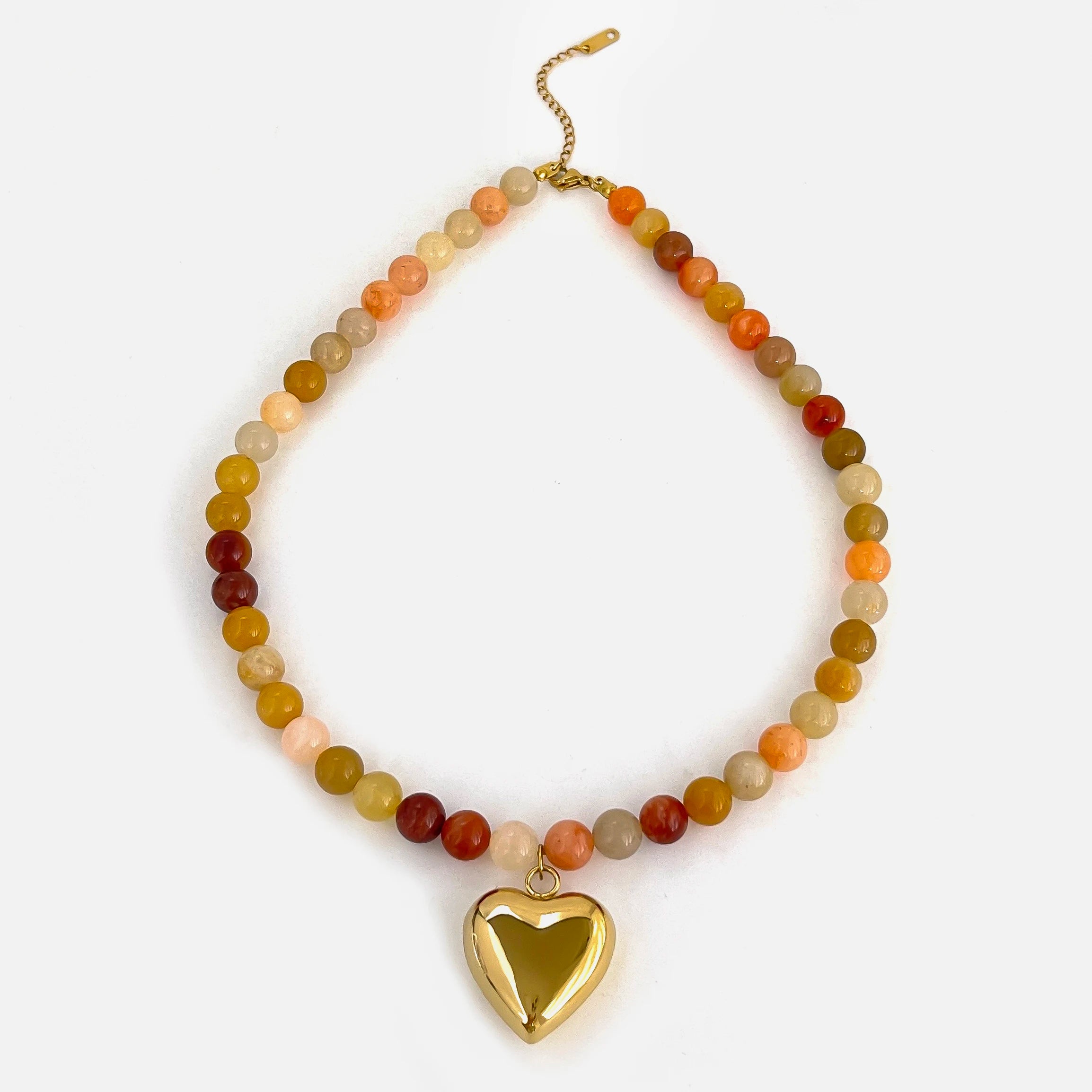 Aurora Stone Heart Necklace