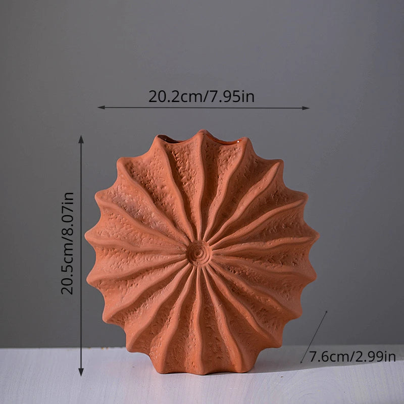 Terracotta Sunburst Vase