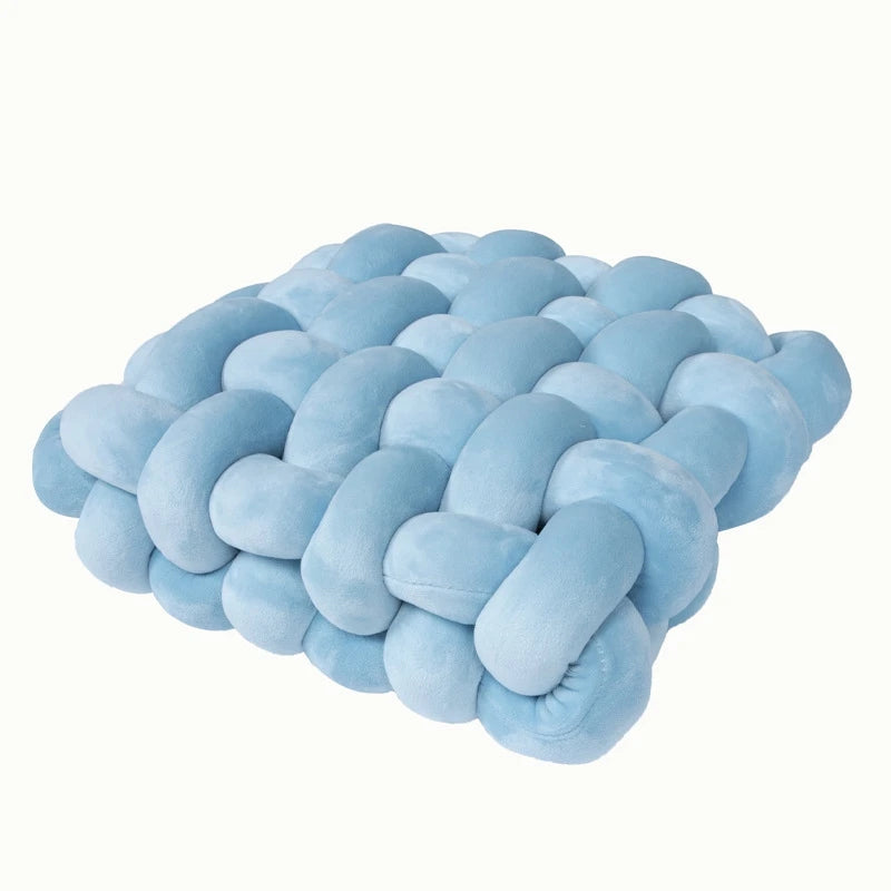 Green Square Knotted Plush Throws Soft Accent Pillows Decoration Cushion for Couch Home Office Living Room Bedroom Christmas