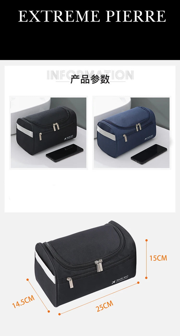 FUDEAM Polyester Men Business Portable Storage Bag Toiletries Organizer Women Travel Cosmetic Bag Hanging Waterproof Wash Pouch