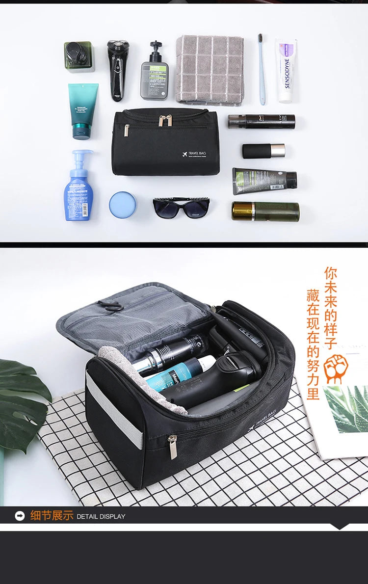 FUDEAM Polyester Men Business Portable Storage Bag Toiletries Organizer Women Travel Cosmetic Bag Hanging Waterproof Wash Pouch