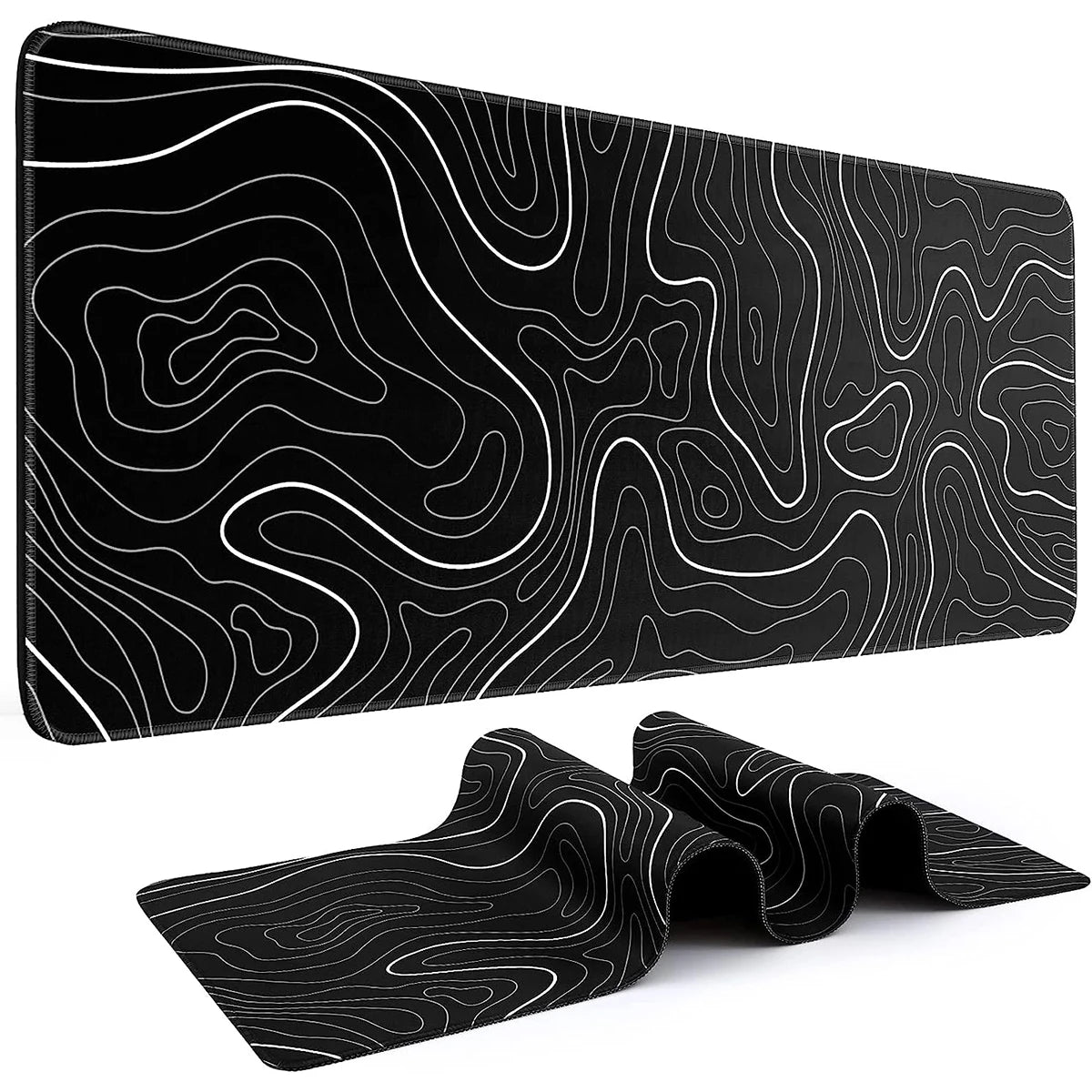 Topographic Black Desk Mat