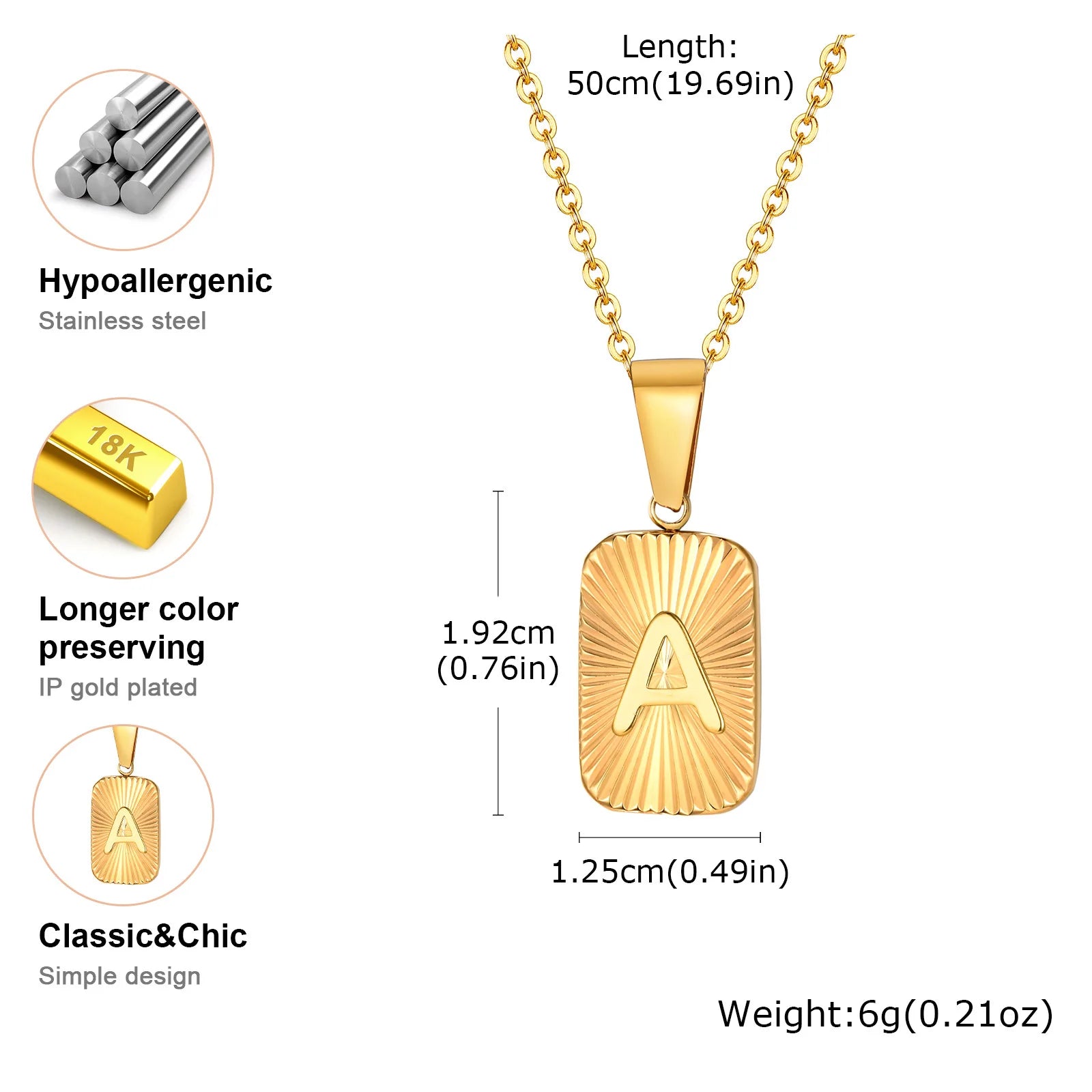 Golden Crest Initial Necklace