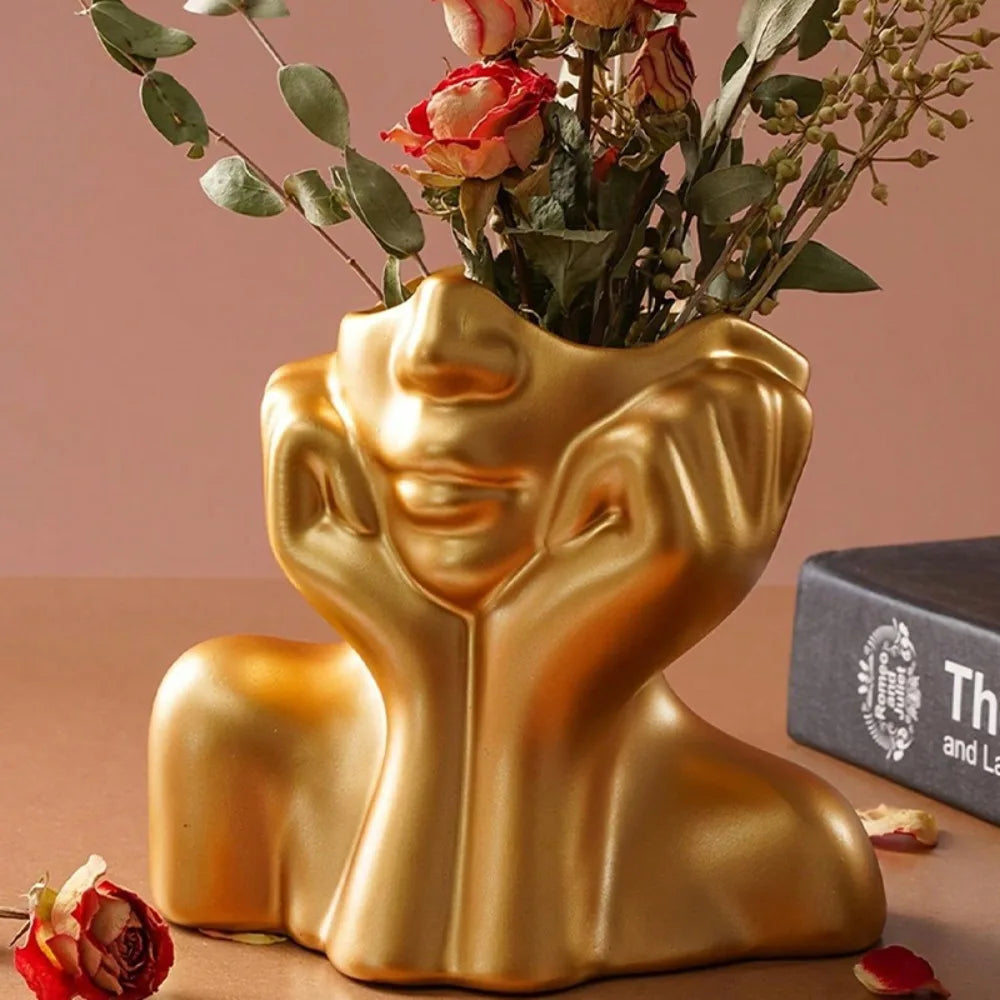 Golden Contemplation Vase