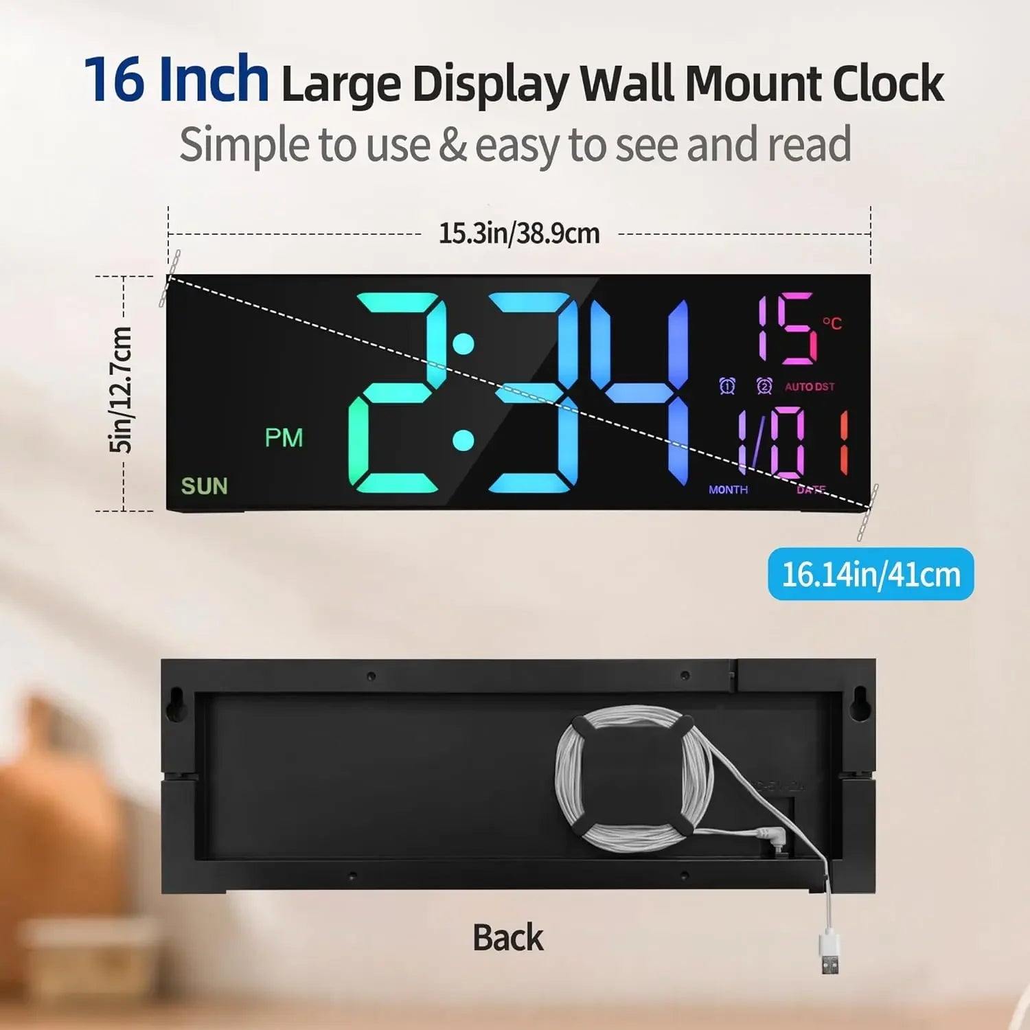 GlowTime 16" RGB Clock