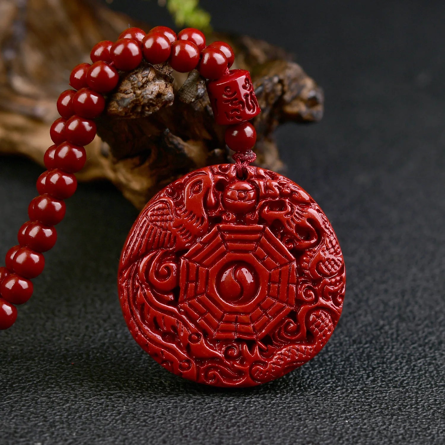 Crimson Lotus Medallion Necklace