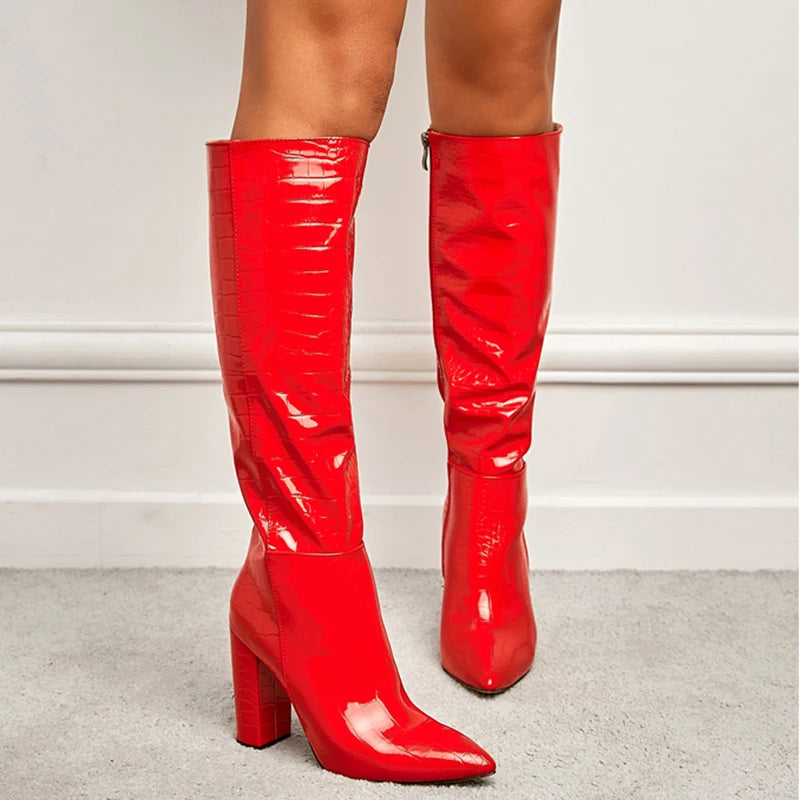 Venom Gloss Knee-High Boots