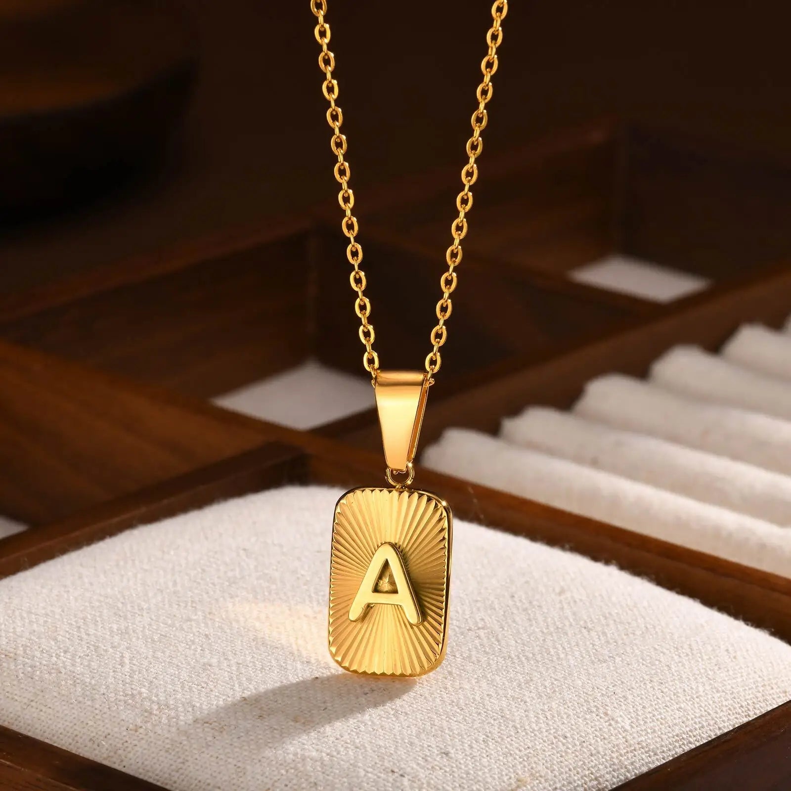Golden Crest Initial Necklace