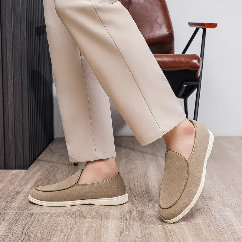 Men's Breathable Low Top Casual Footwear Lightweight Comfortable Suede Loafers Everyday Wear Men Driving Shoes Zapatillas Hombre