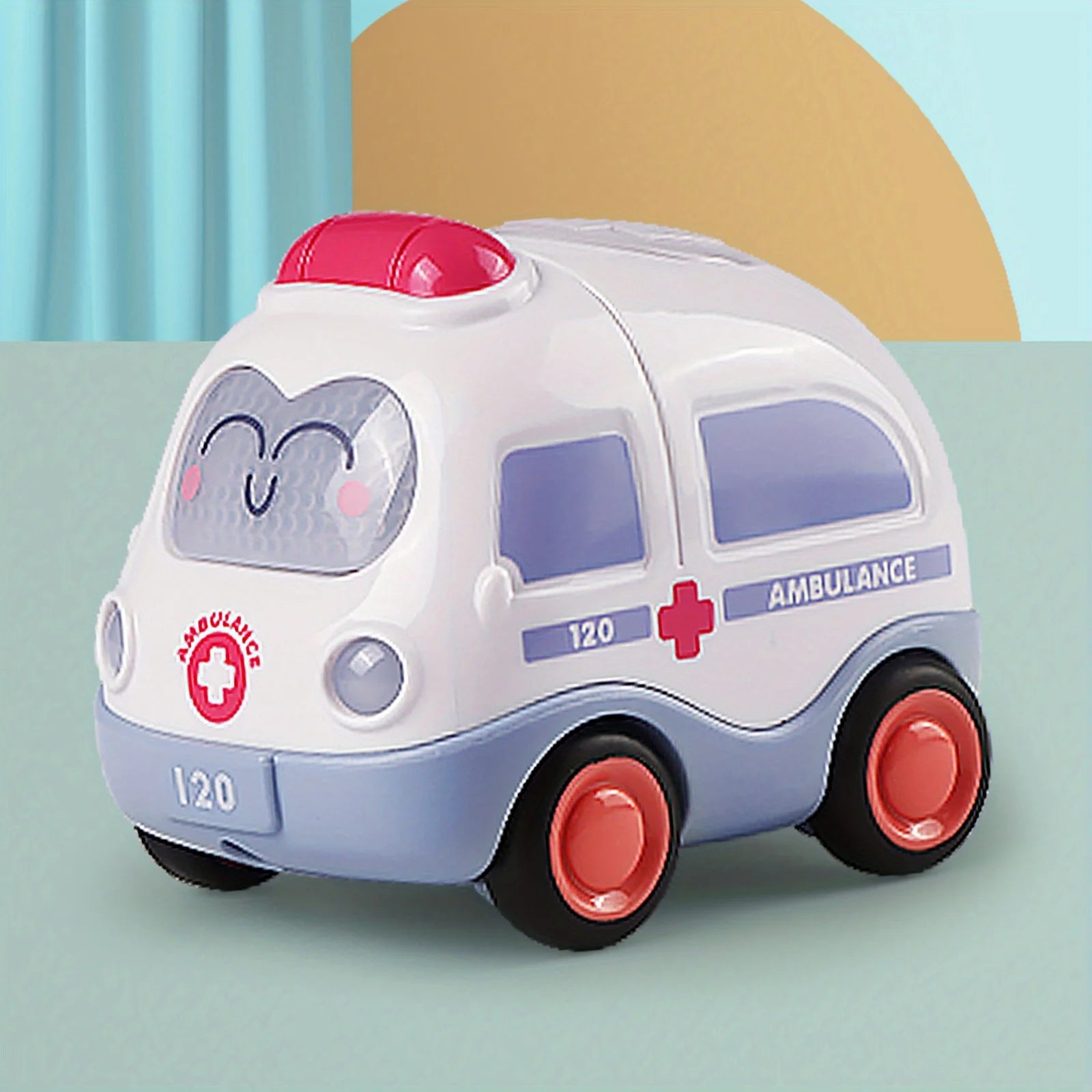 Pull Back Vehicle Toy Toddlers Cars with Lights & Sound, Police Car, Ambulance, Fire Truck, Taxi Birthday Party Gifts Toy