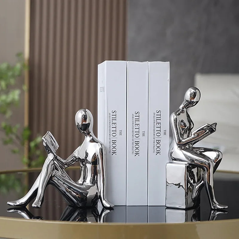 Reflective Bookend Figurines