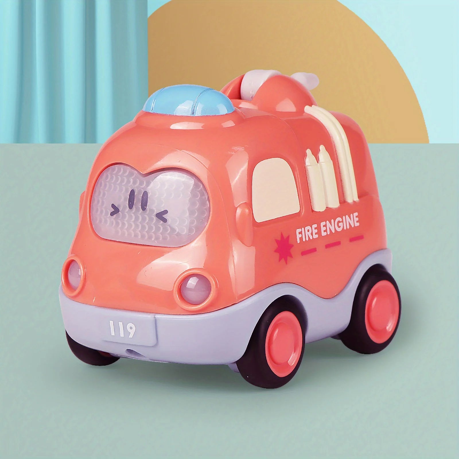 Pull Back Vehicle Toy Toddlers Cars with Lights & Sound, Police Car, Ambulance, Fire Truck, Taxi Birthday Party Gifts Toy
