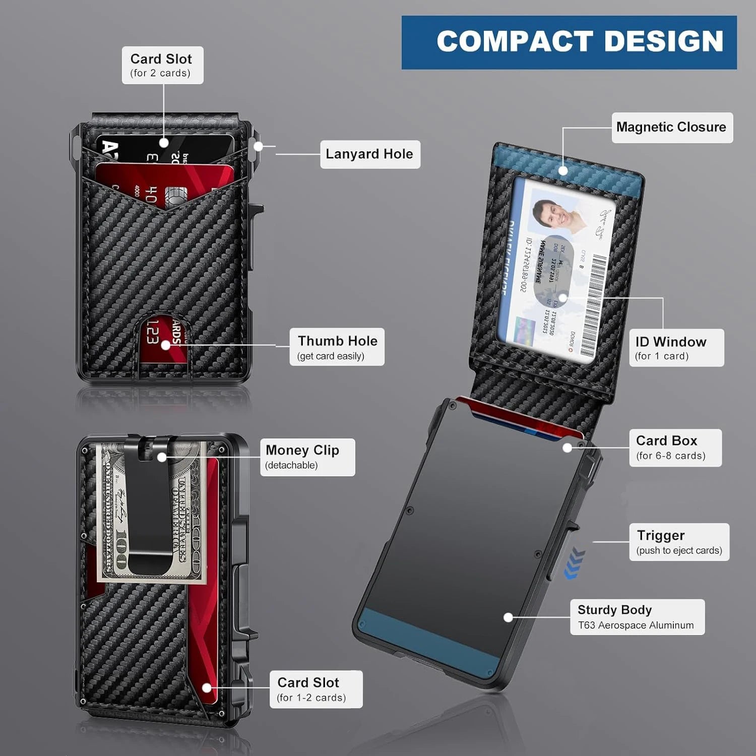 "AeroLock" RFID Aluminum Wallet