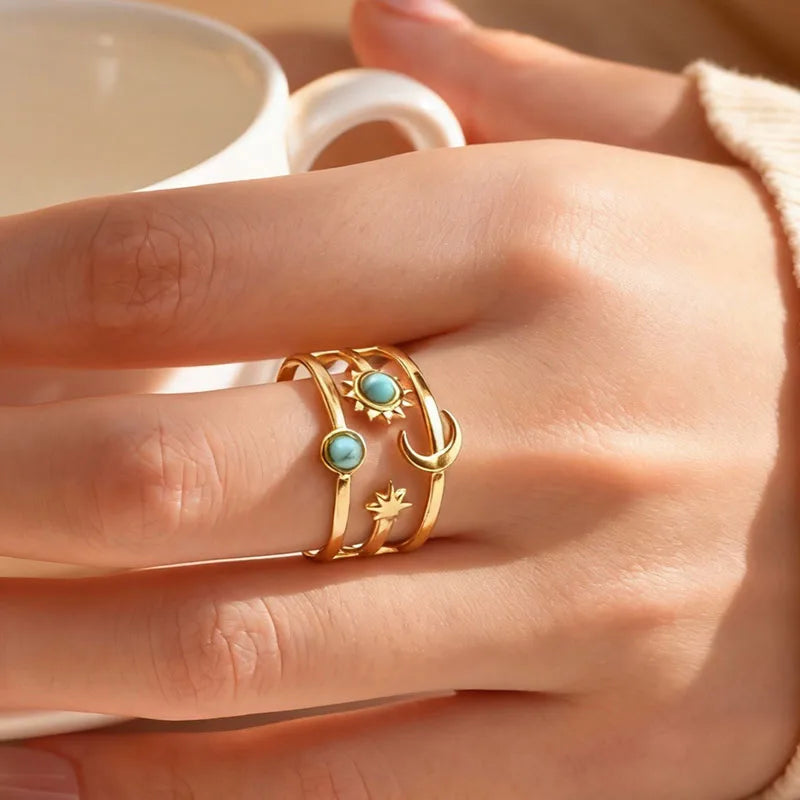 Aurora Celeste Gold Ring