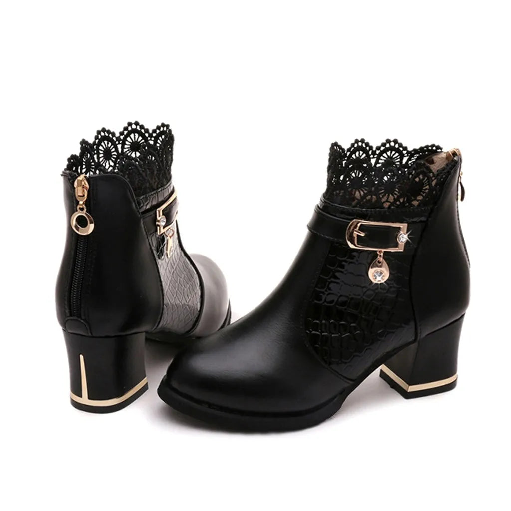 Alyndra Textured Ankle Boots