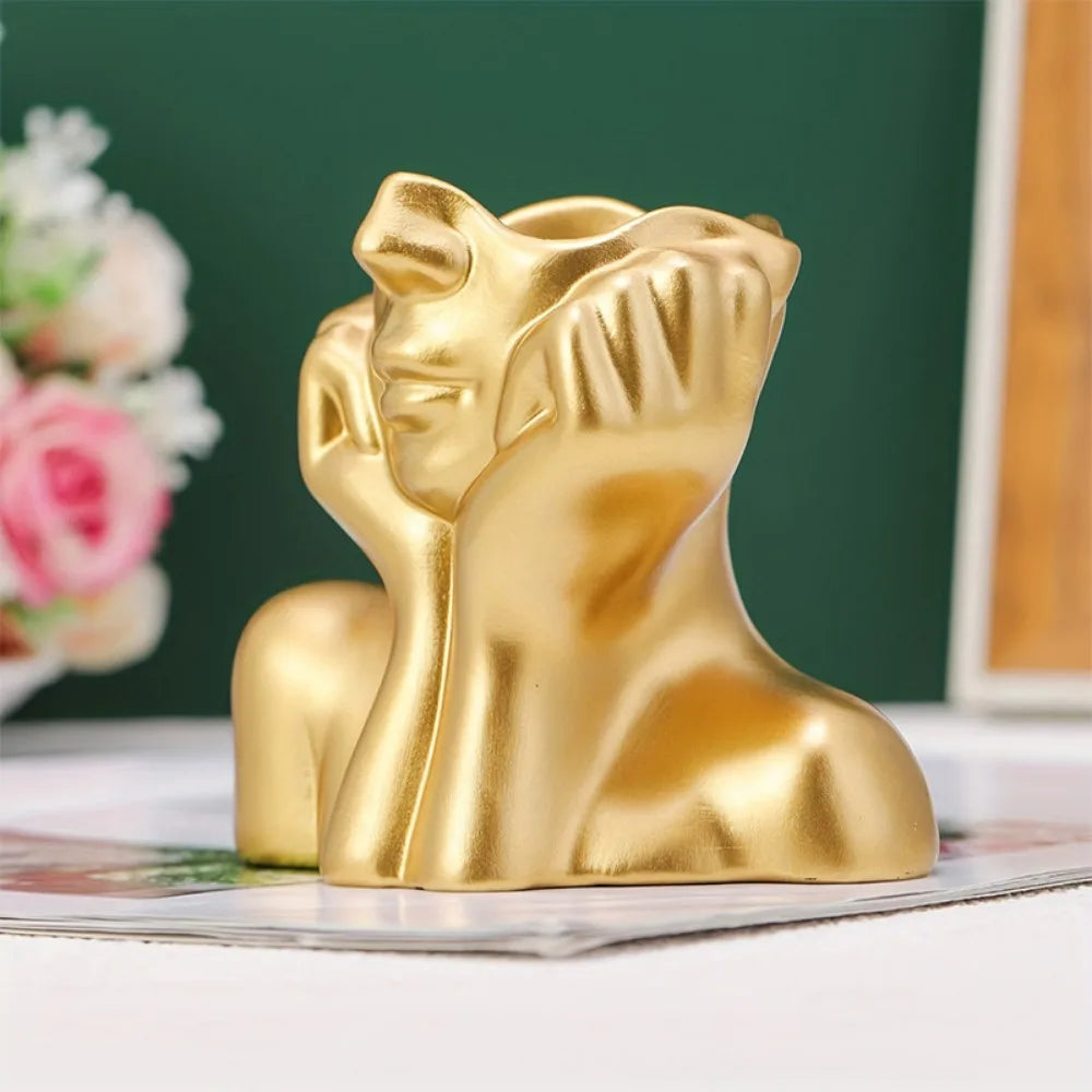 Golden Contemplation Vase